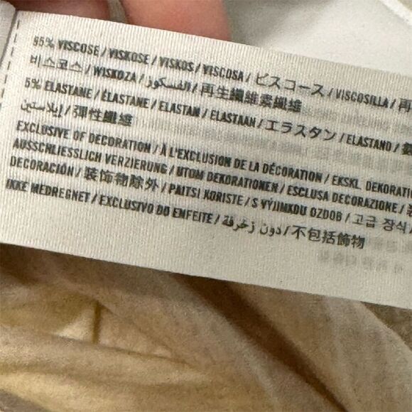 Abercrombie & Fitch Essentials Beige Stripe Long Sleeve V-Neck Top Women’s S Y2K - Picture 8 of 8